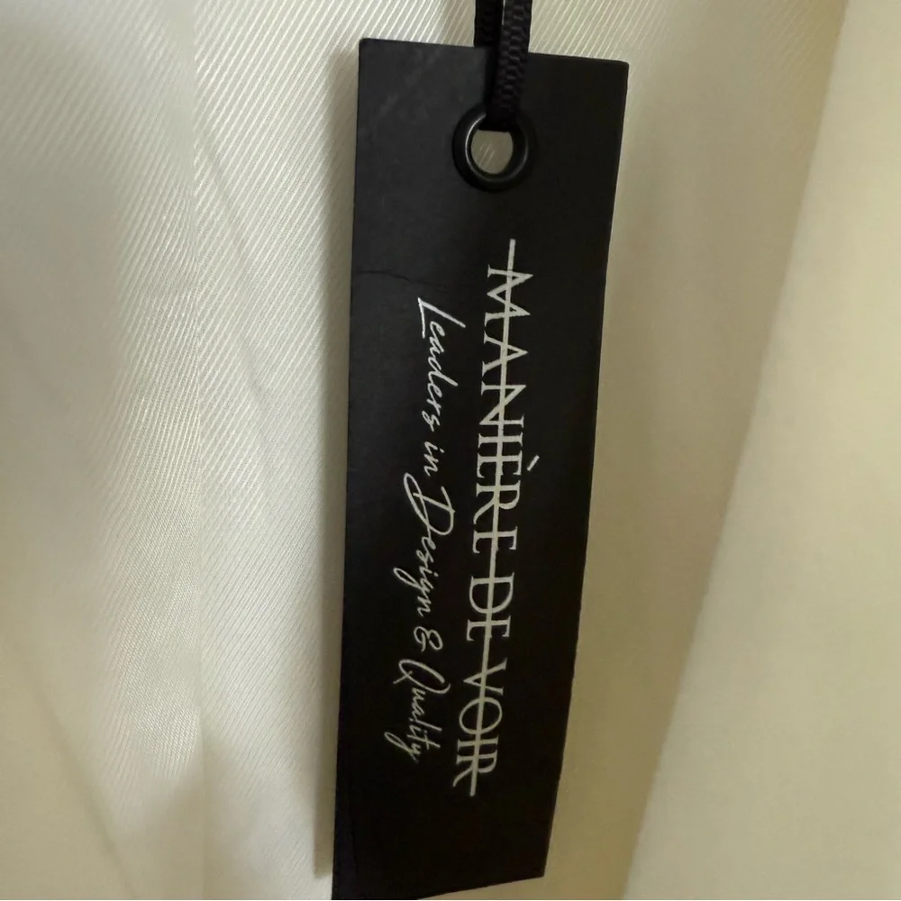 Maniere De Voir Cream Zip-Front Trench Coat